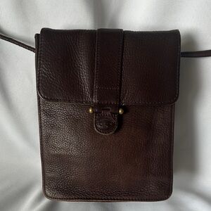 Vintage Authentic Fossil Women Cross Body Brown Genuine Leather Bag